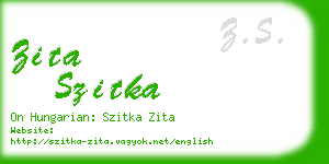 zita szitka business card